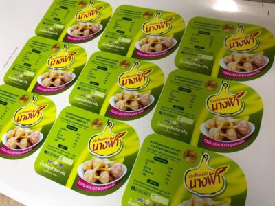 ปริ้นสติกเกอร์ติดกล่องอาหารด่วน