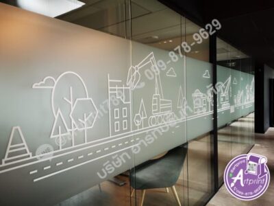 สติ๊กเกอร์ฝ้า 3M พิมพ์หมึกขาว ด่วน