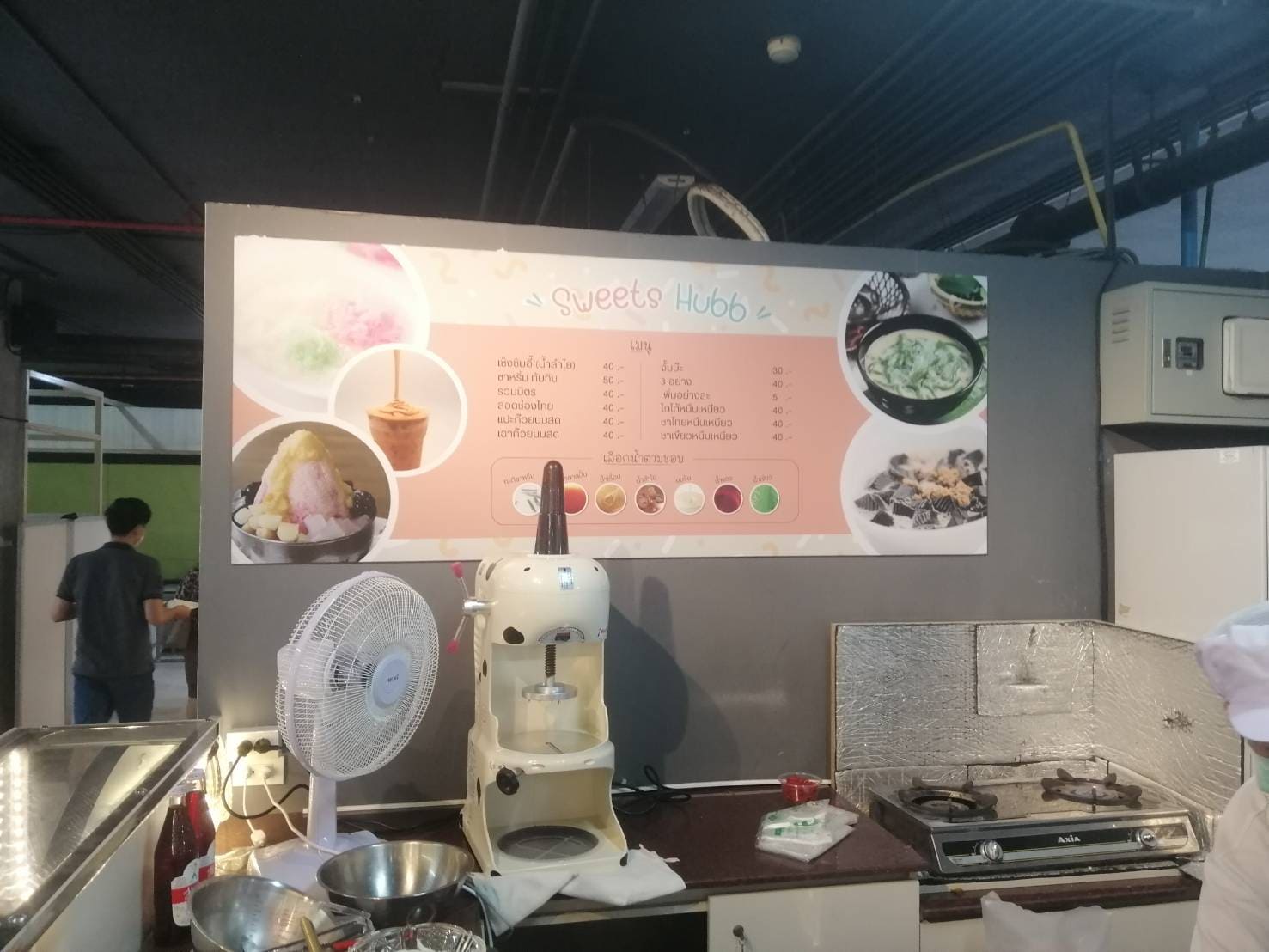 ป้ายเมนูอาหารติดผนังปูน