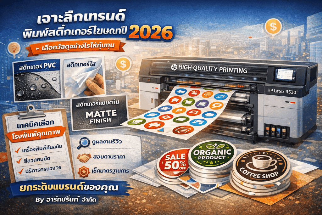 พิมพ์สติ๊กเกอร์โฆษณา